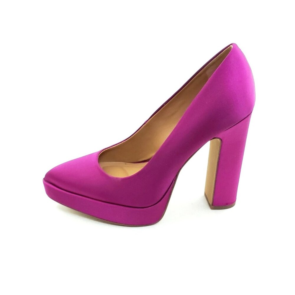Jessica Simpson Glynis Platform Pumps Fuchsia Pink Satin High Heel Womens Size 6